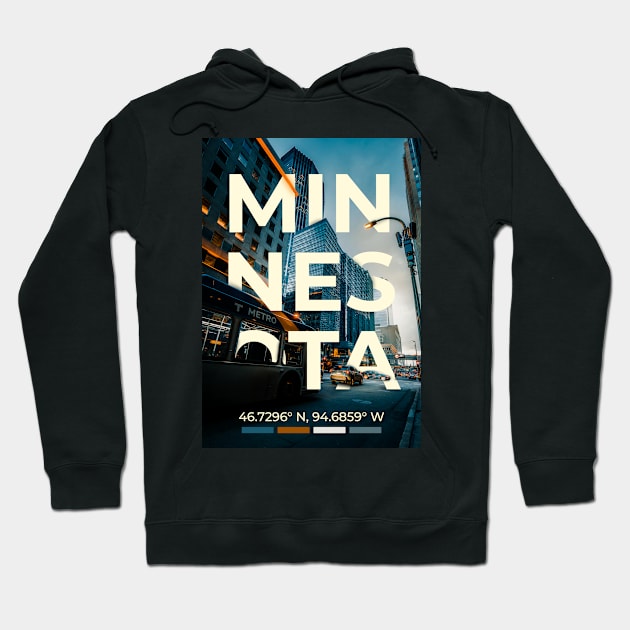 Minnesota Travel Poster Hoodie by mardavemardave